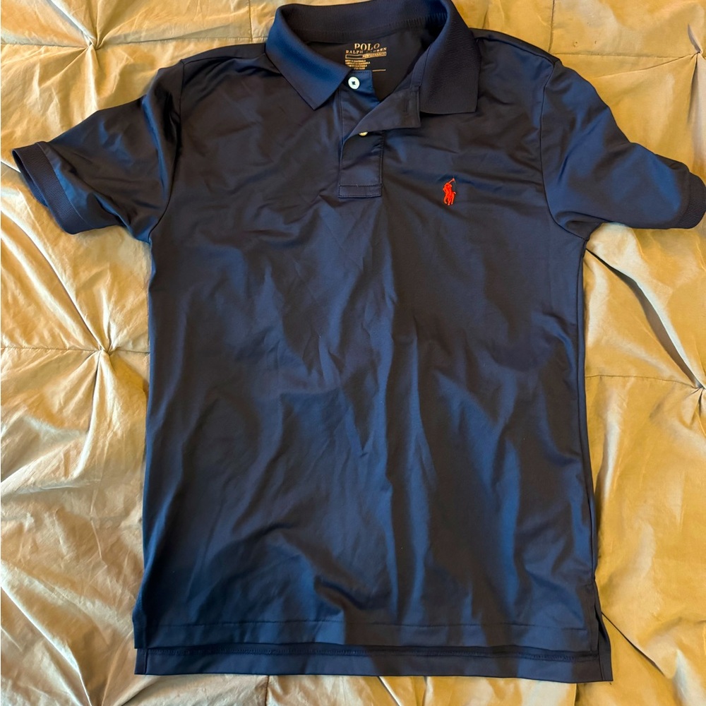 👉🏼Like-New👈🏼 Boy’s Navy Ralph Lauren Performance Jersey Polo Shirt Size: M 10-12